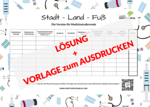 Stadt Land Fluss - Stadt Land Fuß für Medizinstudierende von HappyHippocampus