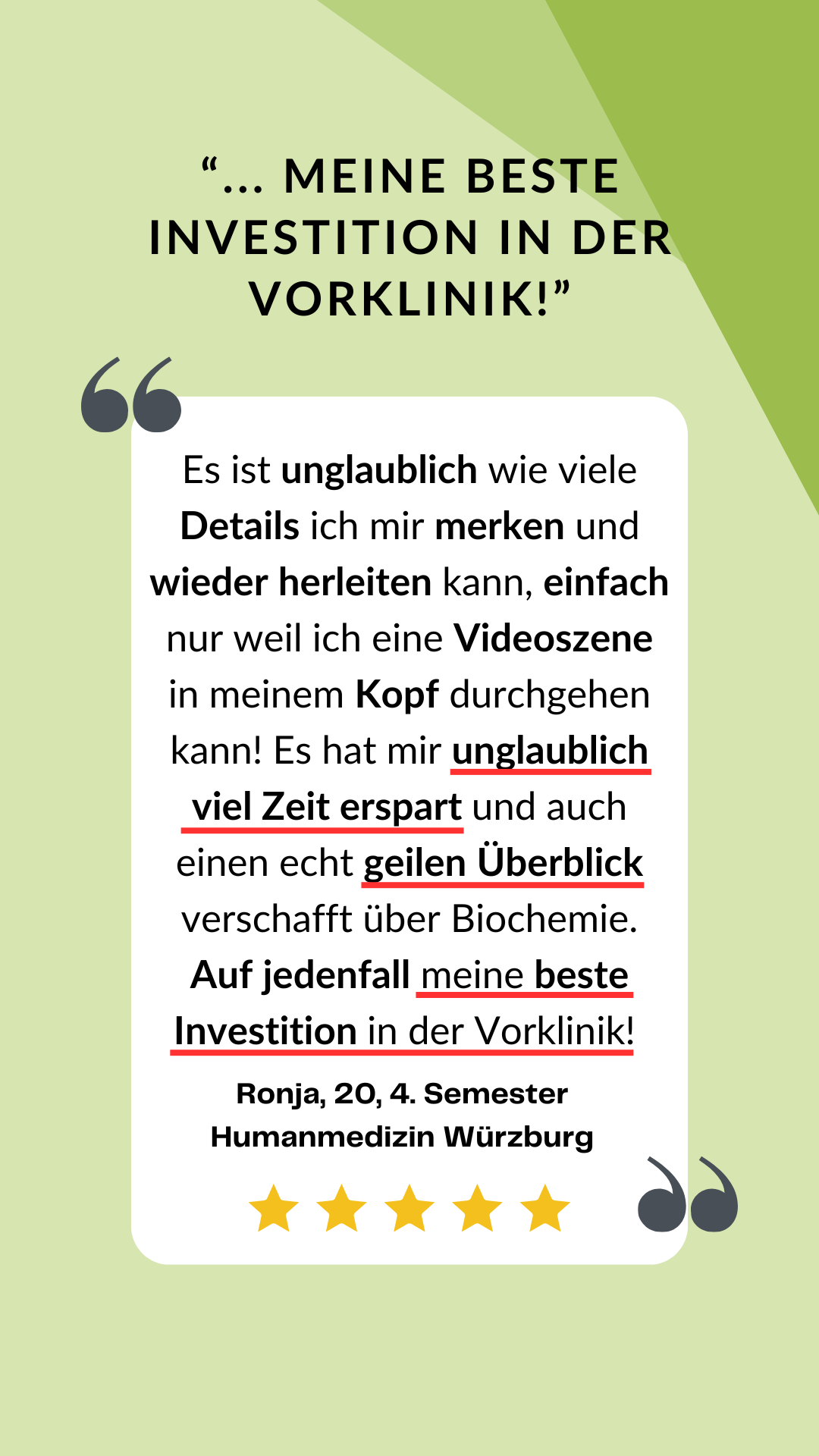 1 sehr sehr gut viele details unglaublich viel zeit gespart geiler überlick biochemie bestes investition in vork