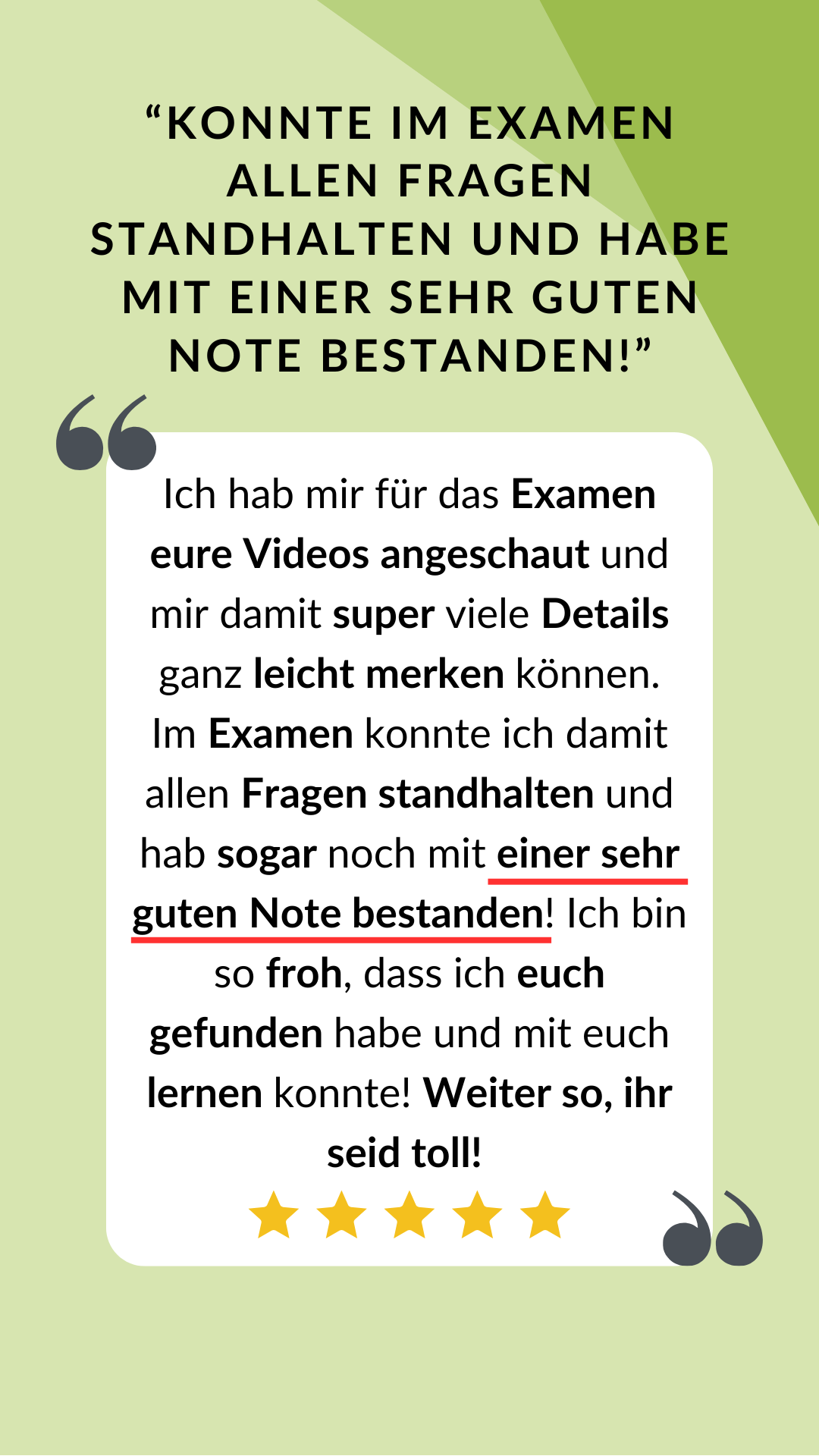 2 examen allen fragen standhalten einer sehr guten note bestanden