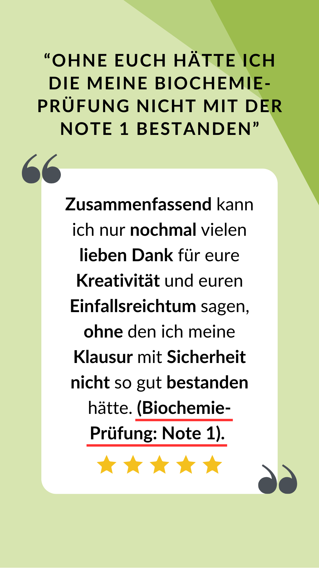 biochemie note 1 ohne uns nicht so gut